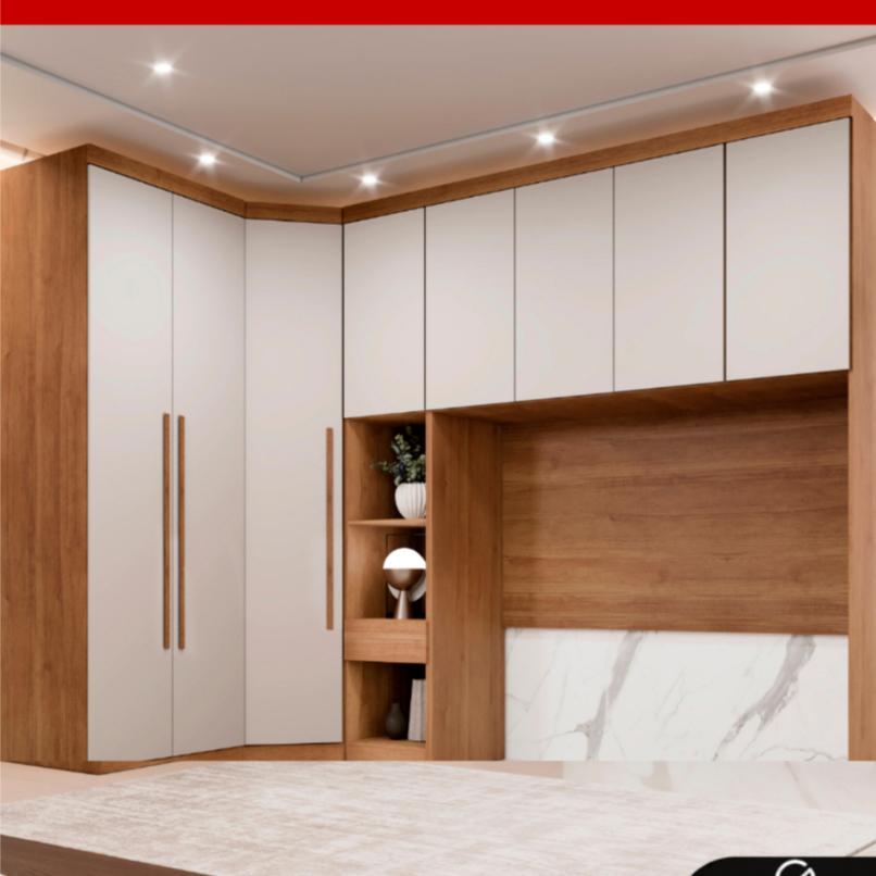 Guarda roupa casal modulado de 8 portas e 4 gavetas