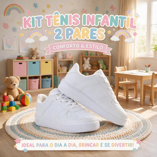 Tênis 2 Pares Básicos Oferta Para Meninos E Meninas