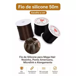 Fio De Silicone P Mega Hair Nozinho, Ponto Americano 50 metros