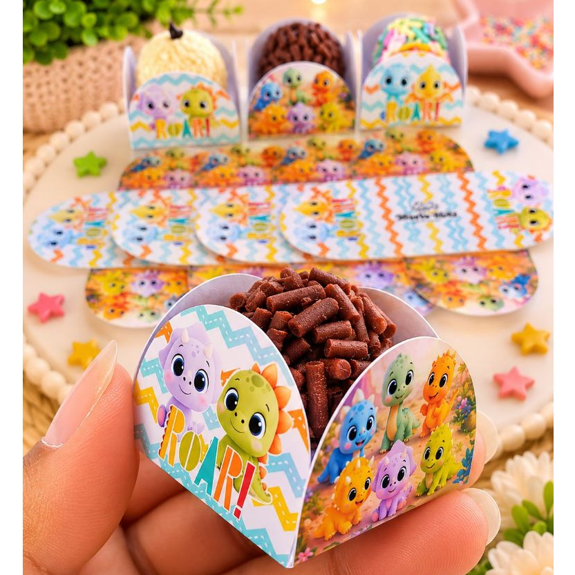 Forminhas de Doces Dinossauro Dino Baby Personalizado Lembrancinha de Festa Aniversário