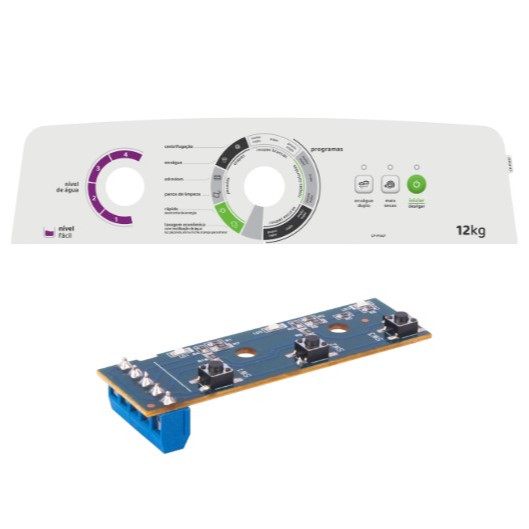 Placa Interface e Adesivo do Painel compatível Maquina de Lavar Consul facilite 12kg Cwh12ab