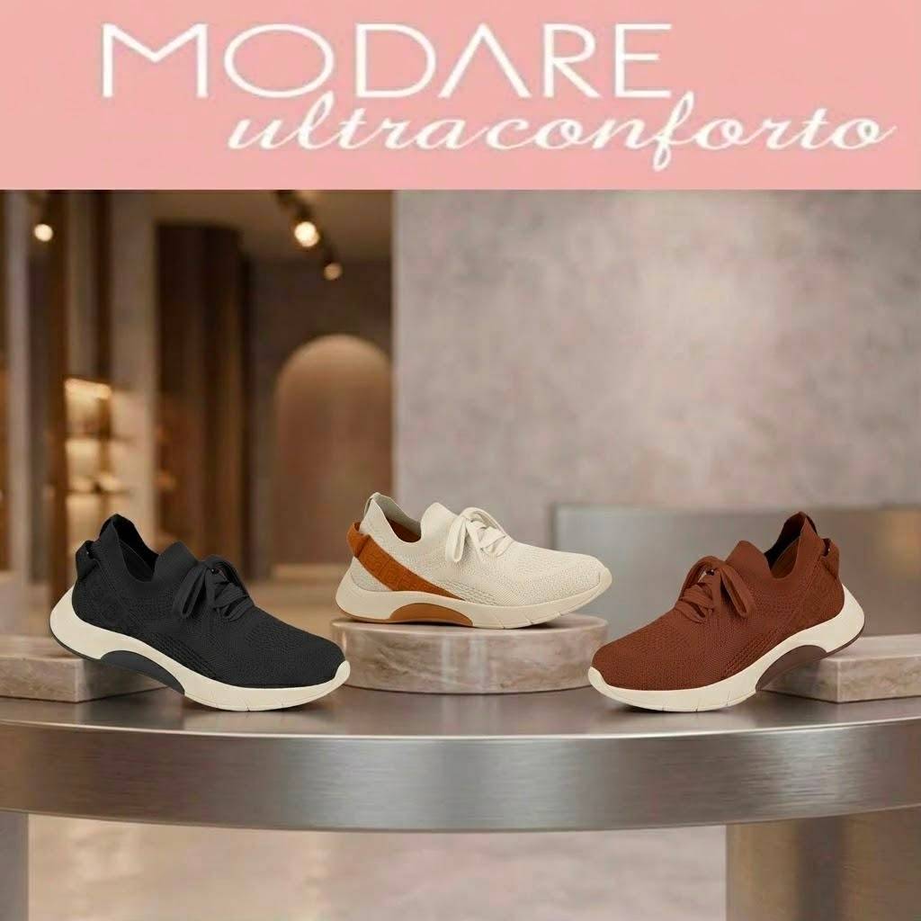 Tênis Feminino Casual Modare Ultraconforto Slip On Knit Confortável Calce Fácil Original