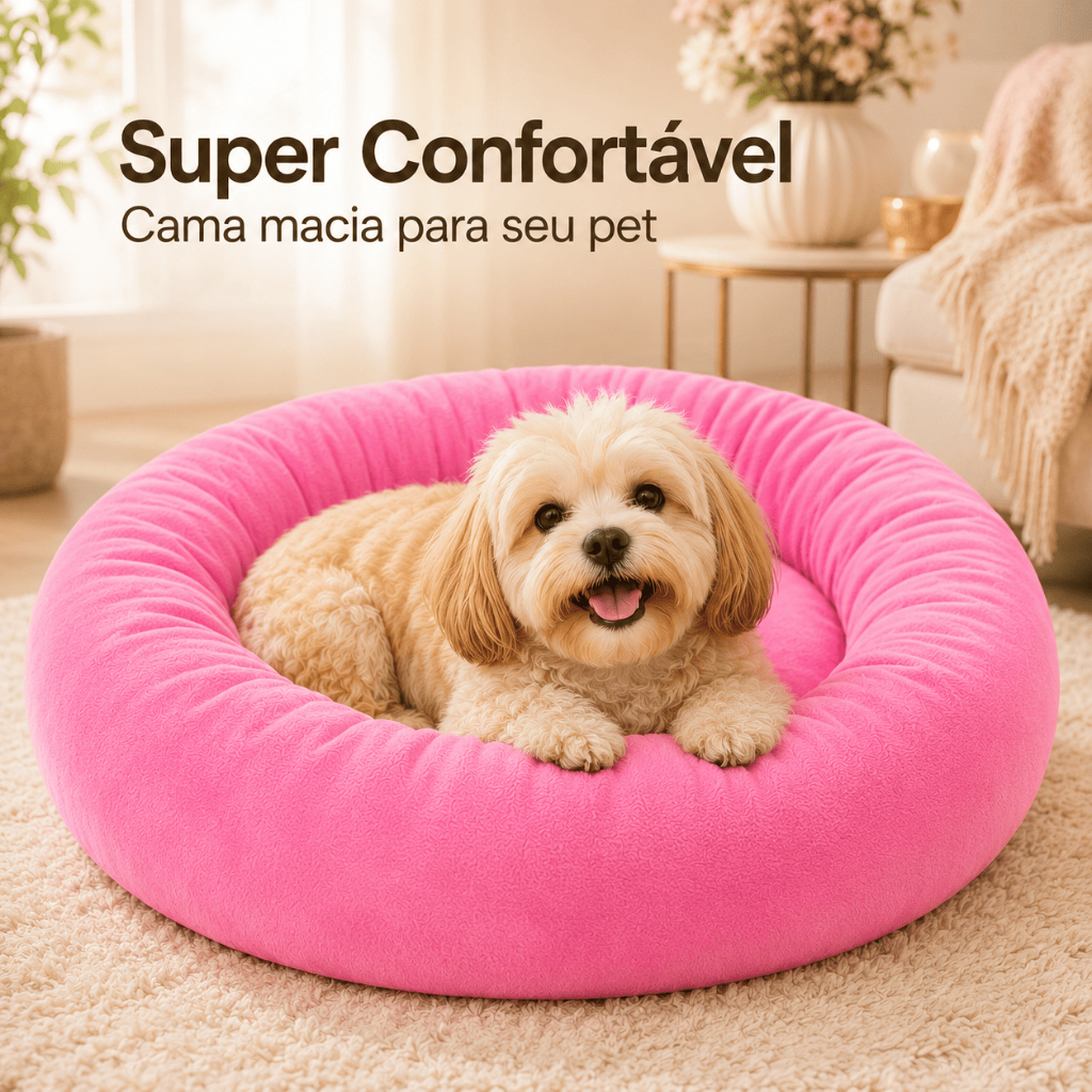 Caminha Pet Redonda 50x50cm Cama Ninho Cheia Macia Gato Cachorro Pequeno Porte