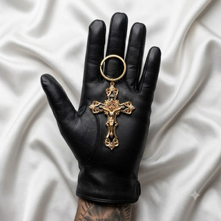 Chaveiro Premium Crucifixo Jesus Cristo Acetinado Banhado a Ouro Exclusivo Pronta Entrega