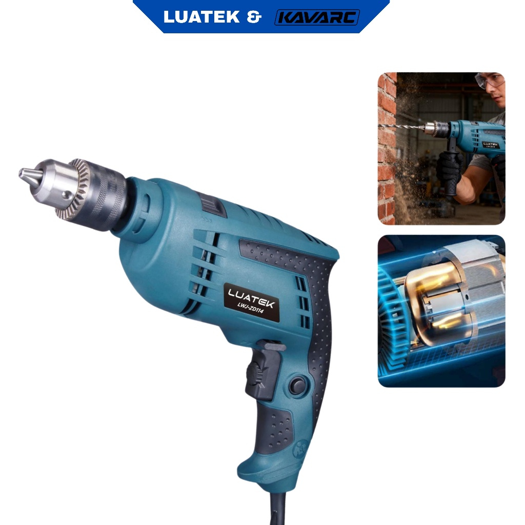 Furadeira de Impacto 850W Elétrica 13mm Rotação Reversível Controle de Velocidad