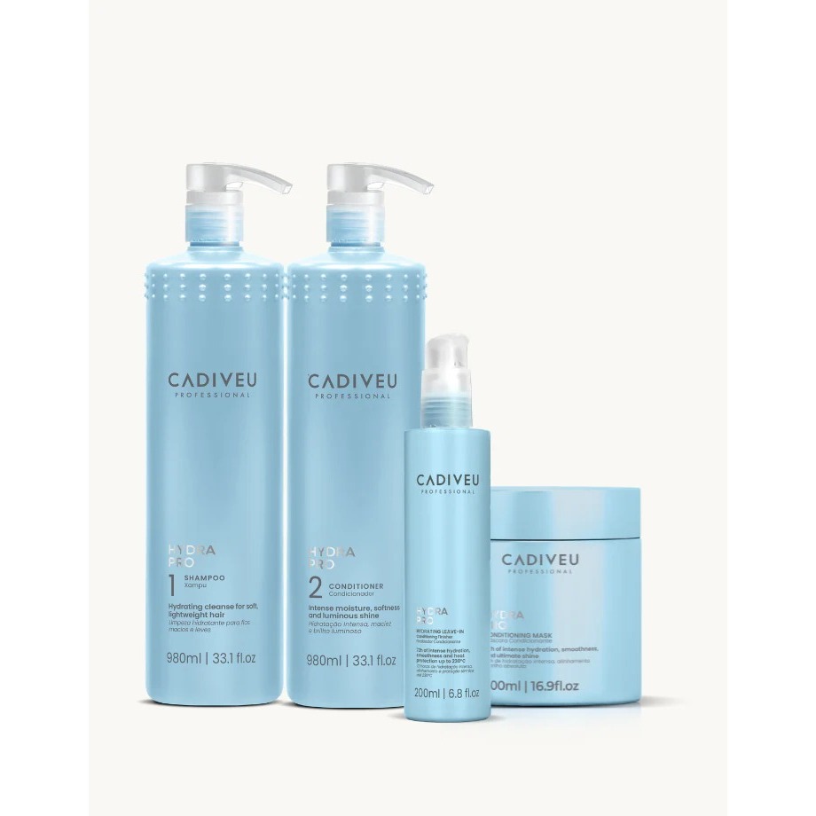 Cadiveu Professional Kit Hydra Pro Sh e Cond 1L + Máscara 500ml + Leave-in 200ml