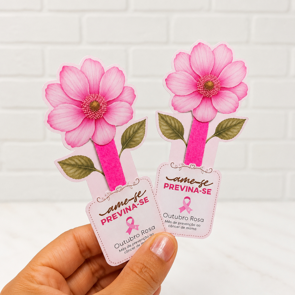 Lembrancinha Mimo Personalizado Outubro Rosa | CARD COM LIXA | Mimos para clientes manicure