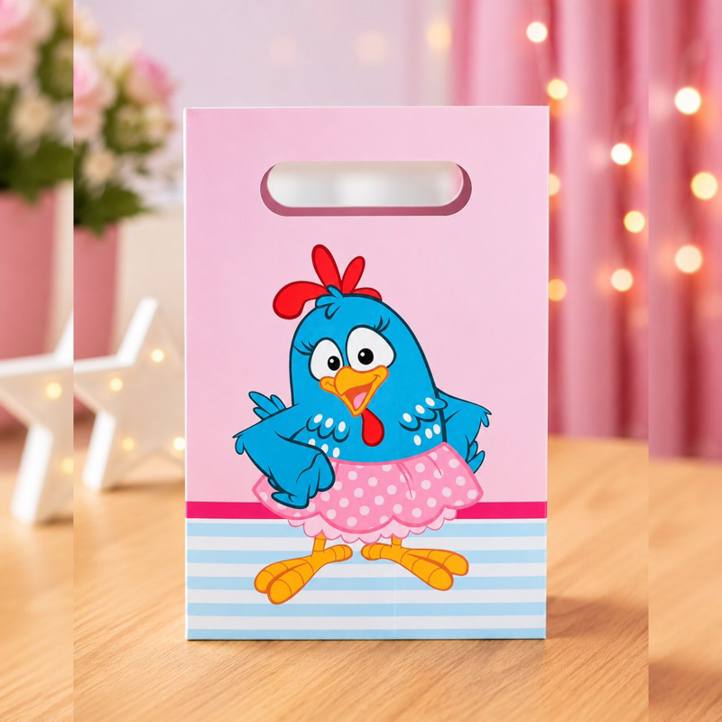 Sacolinha personalizada GALINHA PINTADINHA lembrancinha aniversário 10x15cm envio imediato