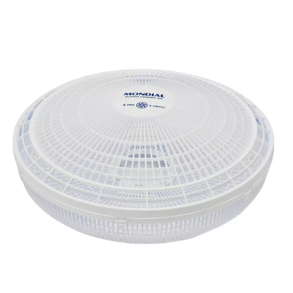 Conjunto de Grade Traseira e Dianteira do Ventilador Mondial VSP-40 na cor Branca 40 cm