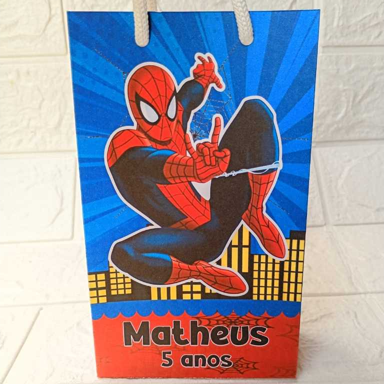 Sacolinha Surpresa Personalizada Homem aranha Lembrancinha de Aniversário Festa Infantil