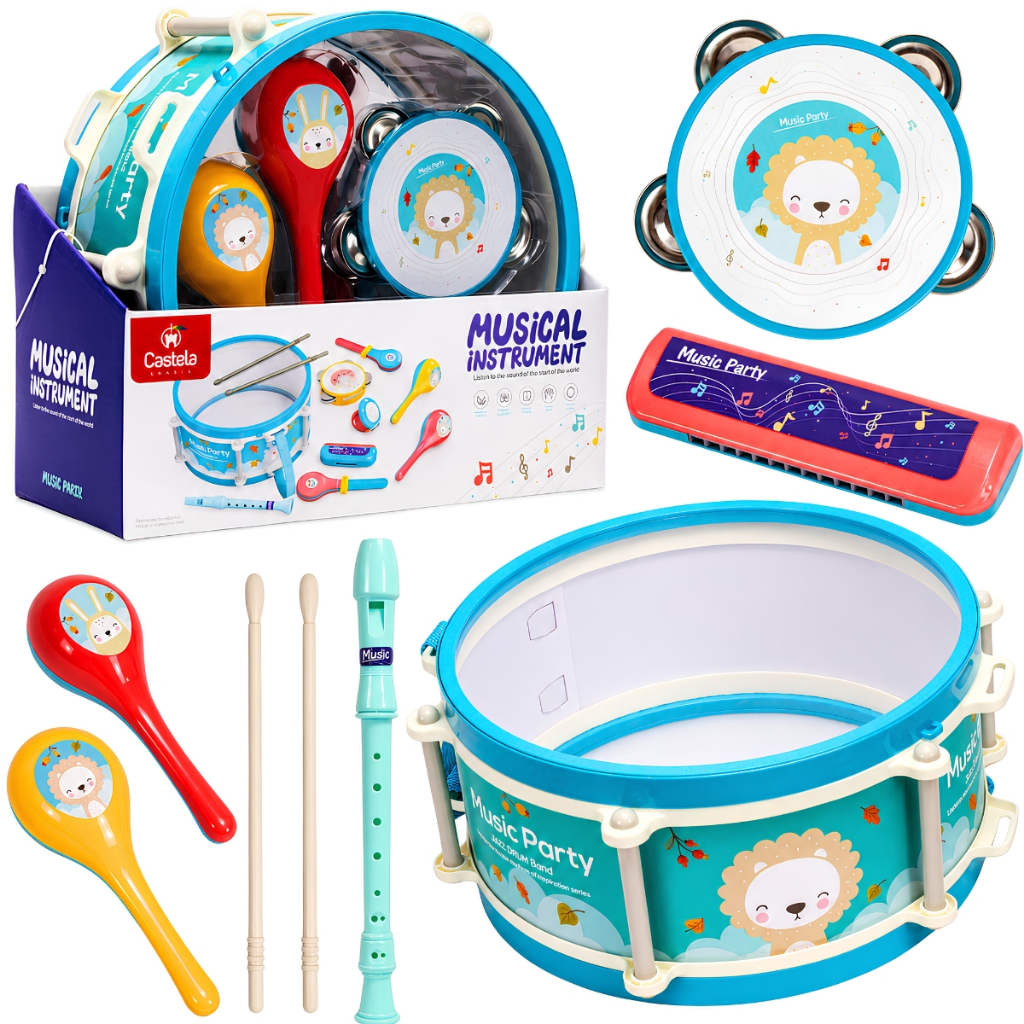Kit Bandinha Divertida Infantil Com 8 Instrumentos Musicais - Castela