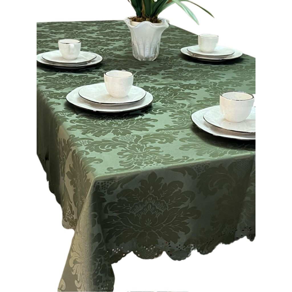 Oferta do Dia! Toalha de Mesa Jacquard 3,00m 10 Lugares Elegante Luxo Decoração