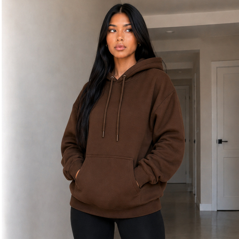 Moletom Canguru Unissex Forro Flanelado com Capuz e Bolso Algodão Liso Blusa de Frio Premium