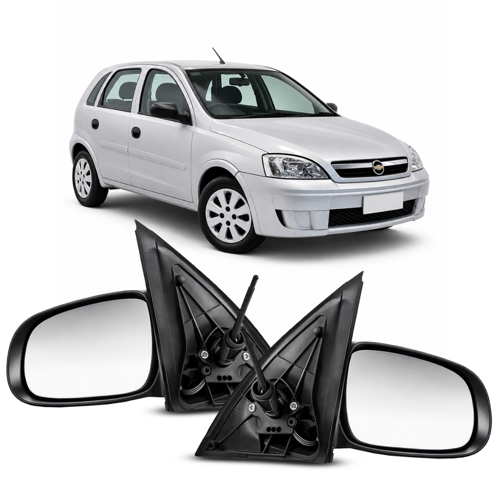 Retrovisor Externo Corsa Joy Maxx 2002 a 2011 Preto C/ Espelho