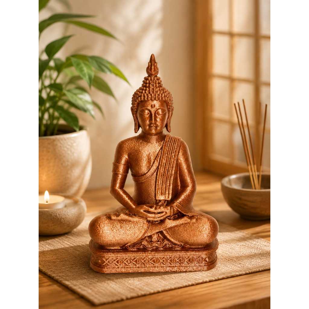 Imagem Estátua Buda Decorativa| Escultura Zen para Decoração, Meditação e Feng Shui