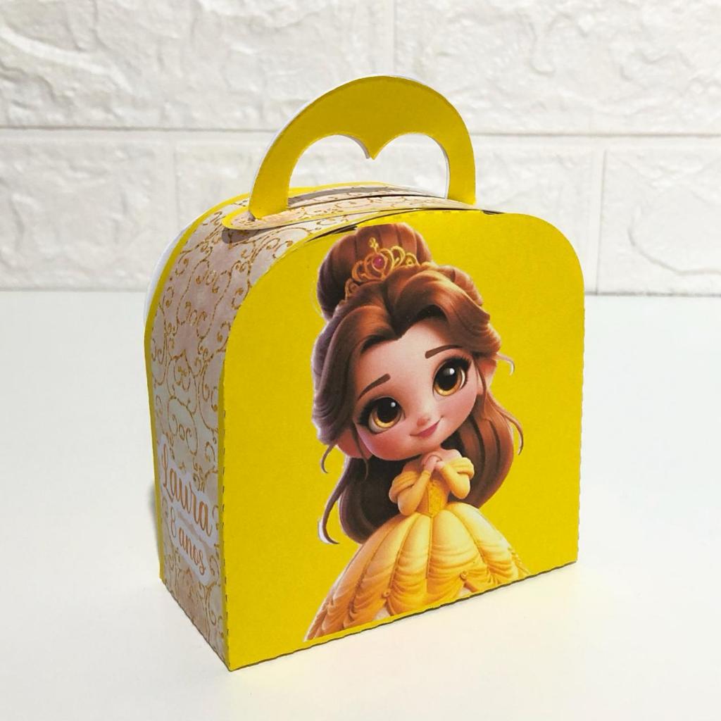 Caixa Maletinha Lembrancinha Personalizada Princesas Disney Bela Cute