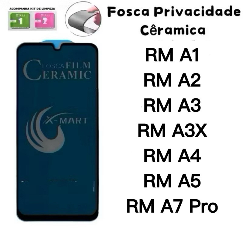 Película Cerâmica Fosca Privacidade para Redmi A5 A4 A3 A3x A2 A1 Plus A7 Pro