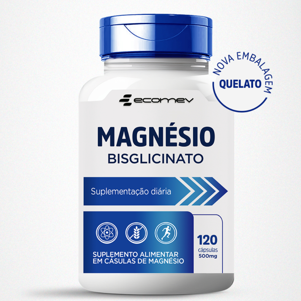 Magnesio Quelato Bisglicinato Puro 120 Cápsulas Ecomev