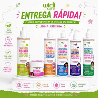 Kit Jubinha - Shampoo, Condicionador, Creme de Pentear Levinho, Gelatina, Manteiguinha e Desembaraçante - Widi Care