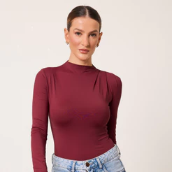 Body Feminino Gola Alta Manga Longa Poliamida Cléa Store