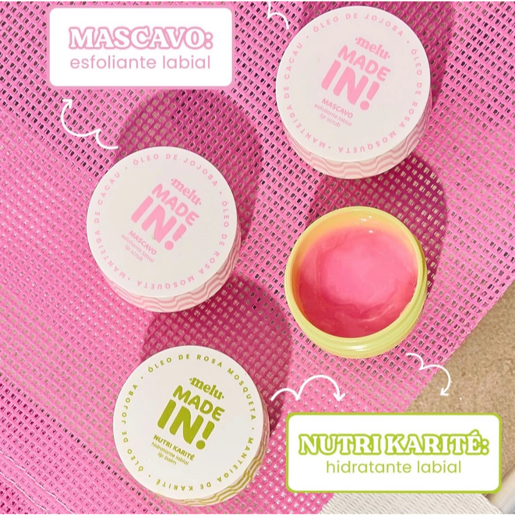 Hidratante Labial Nutri Karité 15g Made In! - Melu by Ruby Rose-Esfoliante Labial/Lip Scrub Mascavo Made in by Ruby Rose