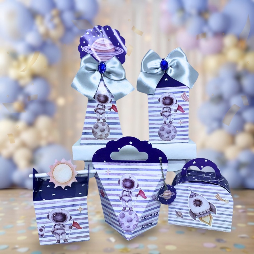 Kit de caixas Astronauta personalizados/Lembrançinha de festa/Aniversario