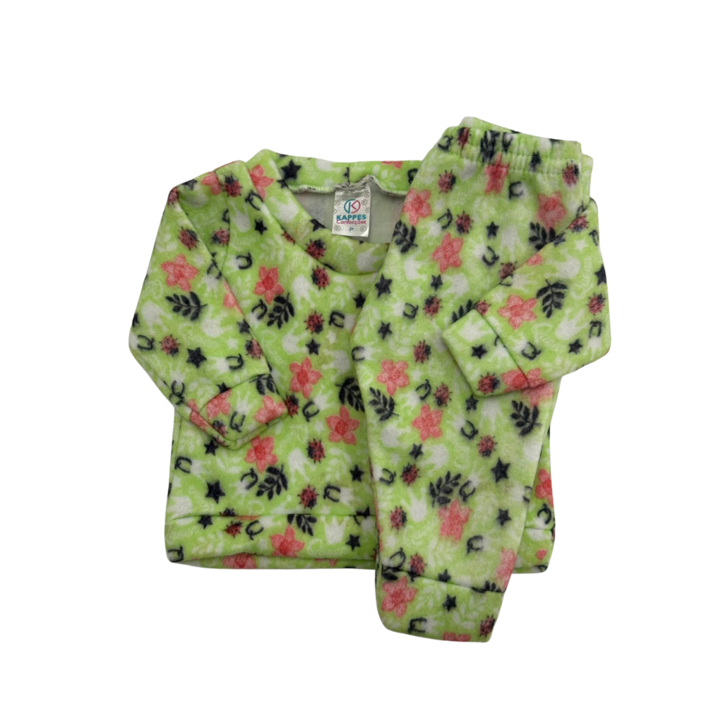 Conjunto Infantil Soft Floral Unissex Quentinho e Confortável Tamanhos P, M e G
