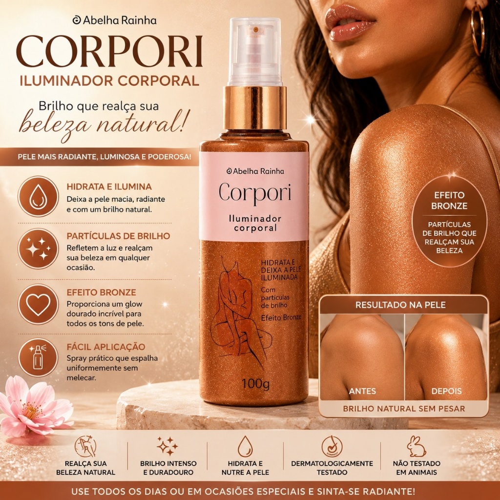 Hidratante Iluminador Corporal Corpori Abelha Rainha  