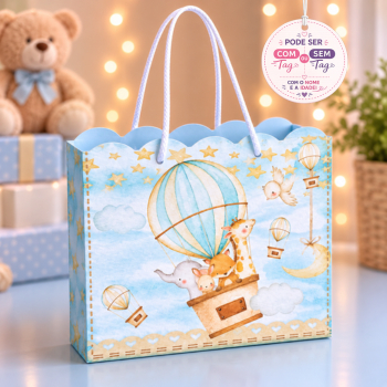 Sacolinhas personalizadas ursinho baloeiro festa de aniversário lembrancinha PEGUE E MONTE com TAG FAZEMOS QUALQUER TEMA