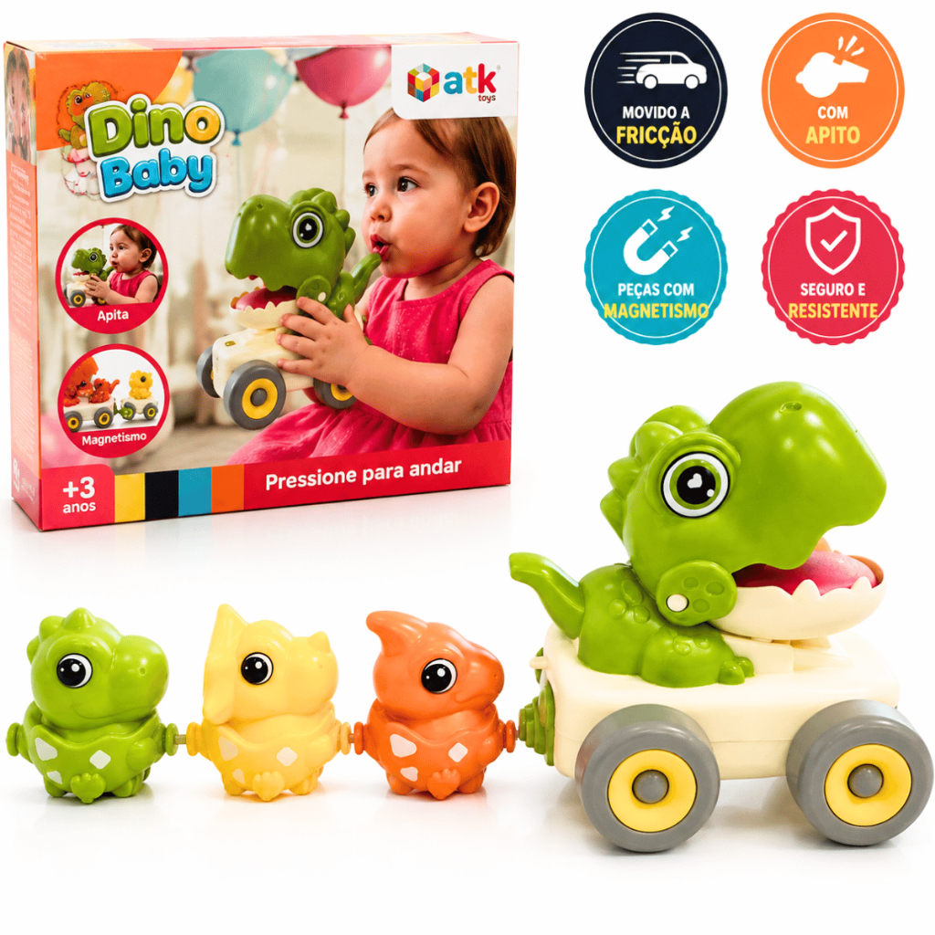 Carrinho Baby Dino Com Fricção E Apito