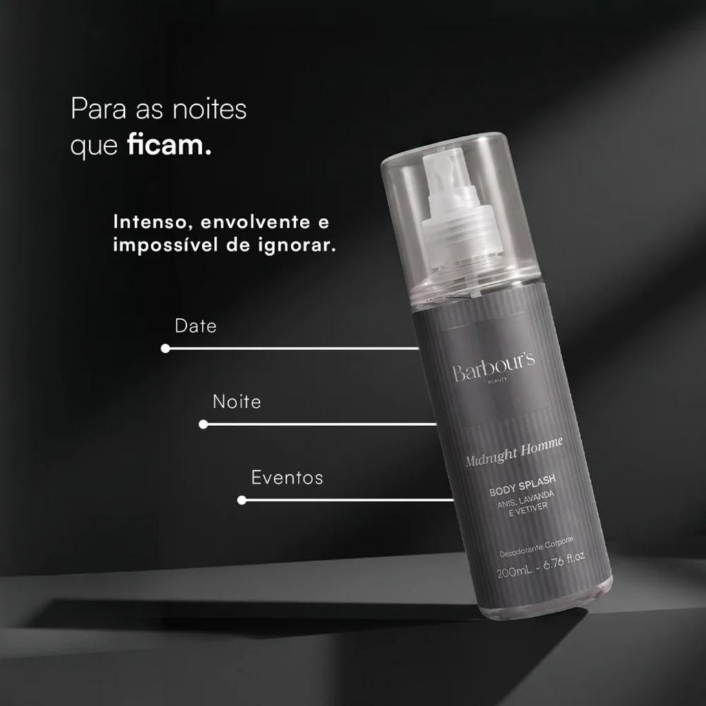 Kit Body Splash Midnight Homme e Delight Barbour's Beauty 200ml · foto 2