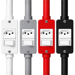 Kit Condulete PVC Antichamas Com Interruptor Tomada Flex 10/20A Sobrepor