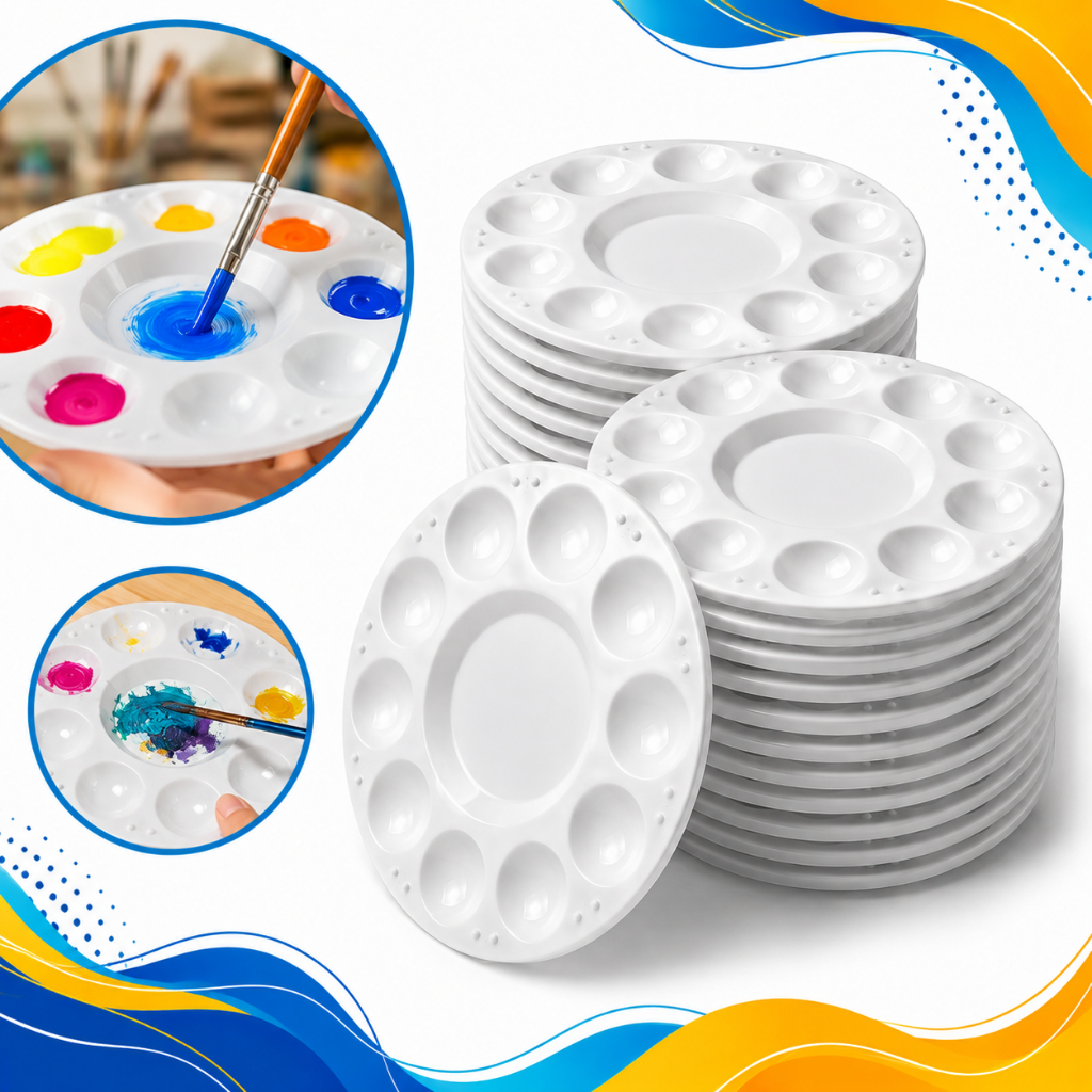 Kit Paleta Godê Pintura Artística Ateliê Artesanato Guache Acrílica Aquarela Escolar Reutilizável