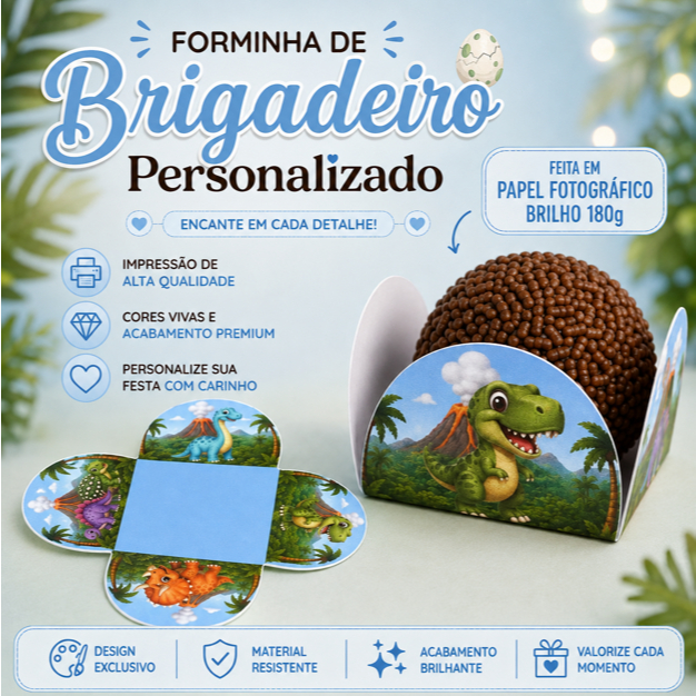 Forminha de Doces Dinossauro Baby Personalizada no Tema /Lembrancinha de Festa /Aniversário