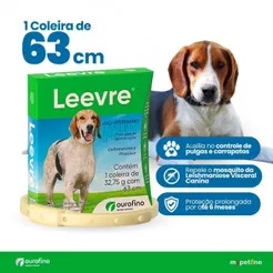 Coleira Leevre 63cm Ourofino Antiparasitária Antipulgas para Cães Médio e Grande