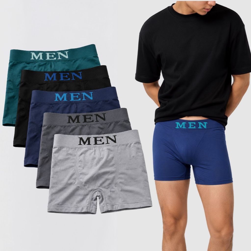 Kit 5 Cuecas Boxer Masculinas Microfibra Premium Sem Costura Uso Adulto Kit dia dos Pais