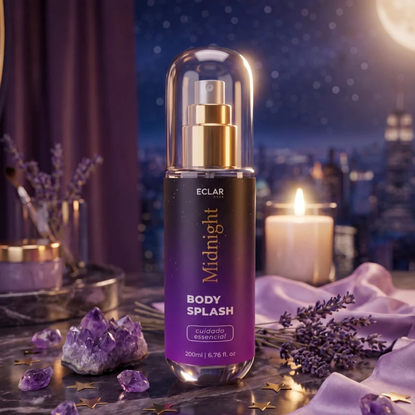 Body Splash Midnight Feminino 200ml Perfumado Longa Duração Floral Oriental Aroma Marcante — imagem 1