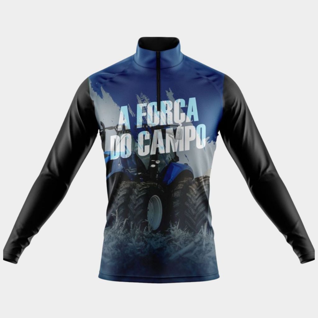 Camisa Masculina Agricultura Força do Campo Blusa Manga Longa Proteção UV