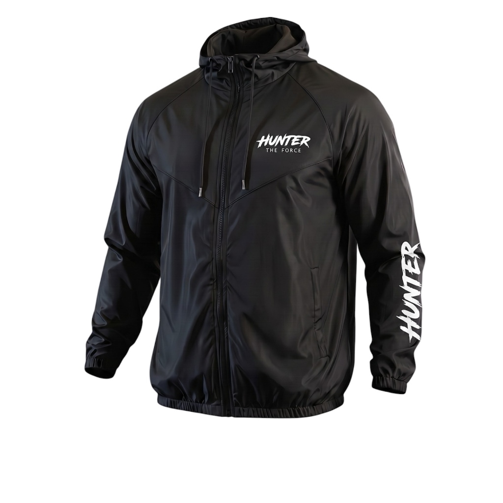 Jaqueta Corta Vento Hunter Básica Repelente Preta Blusa Agasalho Masculina