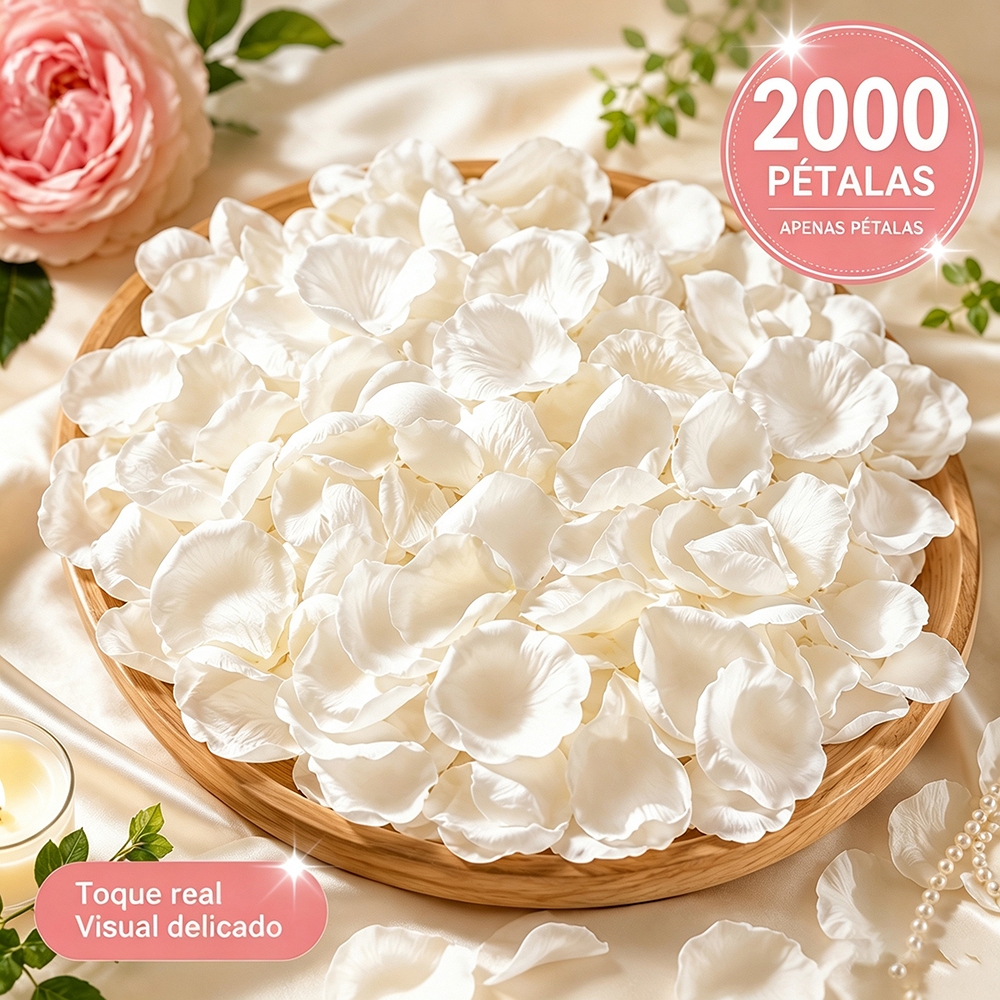 2000 Pétalas De Rosa Flores Artificiais Brancas Decoração Para Casamento Kit Romantico