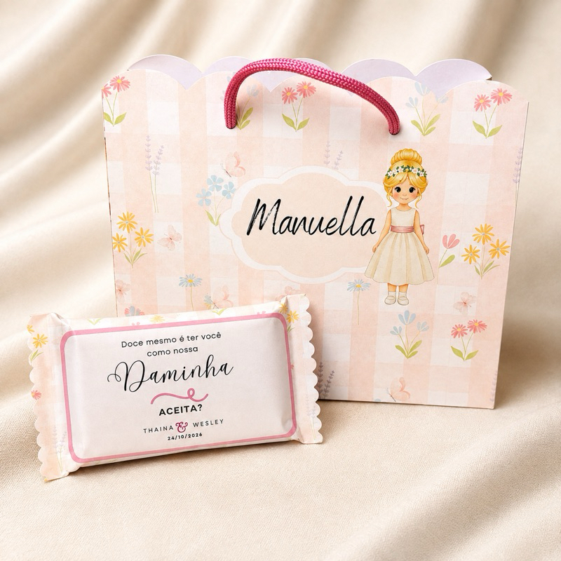 Convite para daminha e/ou pajem de casamento/ Sacola infantil — imagem 2 de 2