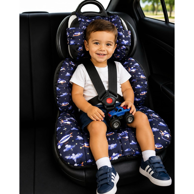 Imagem Capa Almofadada Universal para Cadeirinhas de Carro Compatível Burigotto, Cosco, Galzerano, Voyage e Outras 18 a 36kg