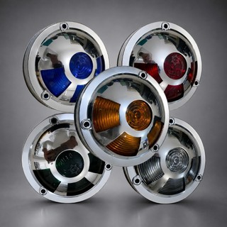 1/3 Lanterna Lateral Estribo Universal Amarela 3 Aros para Caminhão e Carreta Verde/Azul/Cristal/Vermelha/Amarela