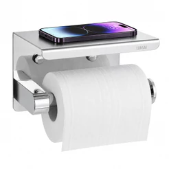 LUMAI Porta Papel Higiênico de Parede Banheiro Inox Prateleira de Proteção Suporte de Apoio Celular