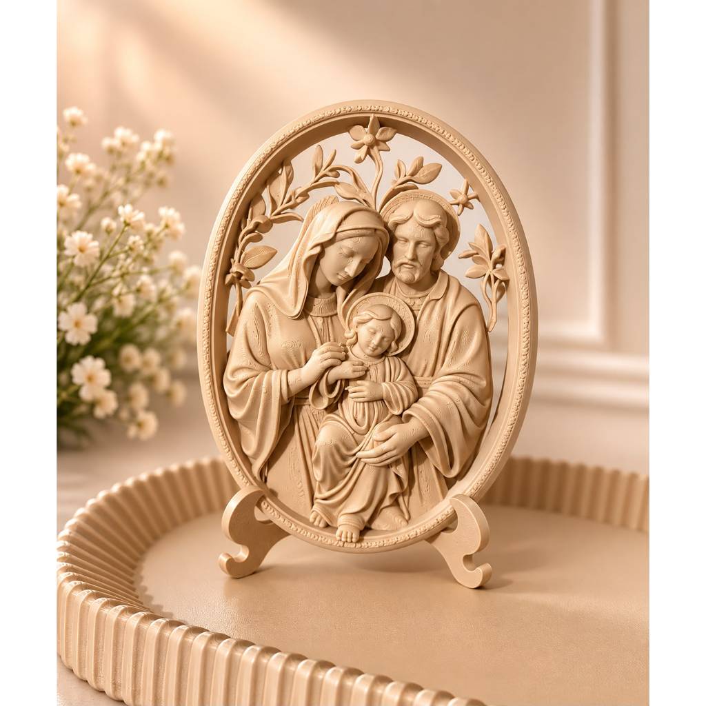Sagrada Familia 15cm Decoração religiosa presentes catolicos impressão 3D- Imagens Sacras
