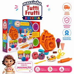 Massinha de Modelar Infantil Doceria Com Cheiro de Tutti-Frutti + Acessórios - Super Toys