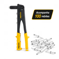 Kit Rebitador Manual Vonder com 100 Rebites 2,4x10mm para Chapas Alumínio e Metal