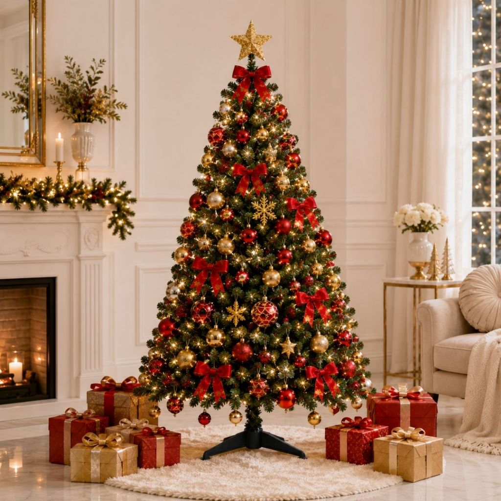 Arvore de Natal Pinheiro Grande Arvore 2 Metros Pinheiro de Natal Verde Pé Ferro Plastico 600 Galhos