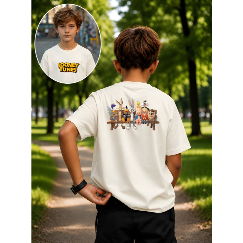 Camiseta Infantil Streetwear Malha 30.1 100% Algodão Camisa Estilosa Juvenil Lolley Desenho Animado