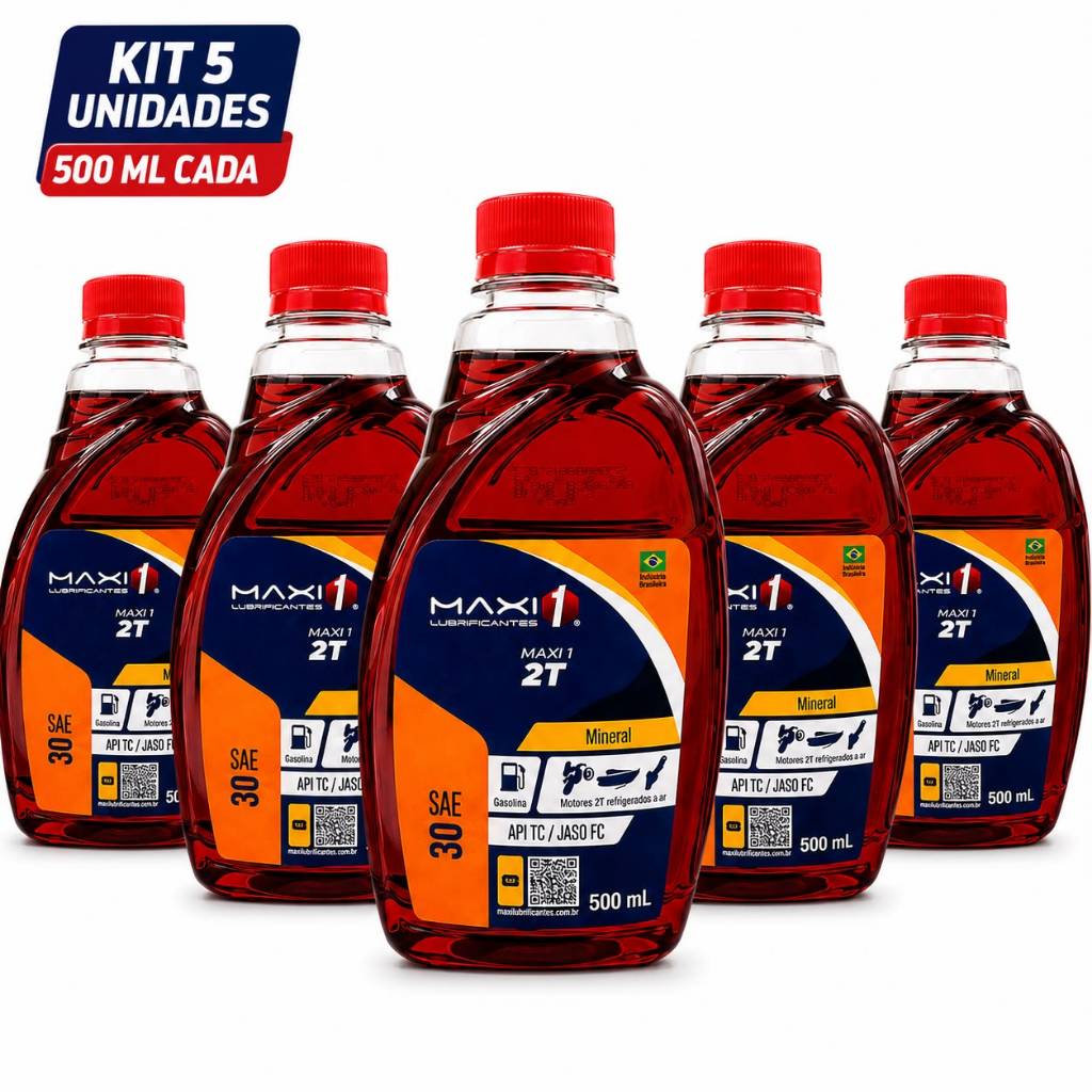 Kit 5 Óleo 2T Maxi 1 500ml API TC JASO FC Mineral